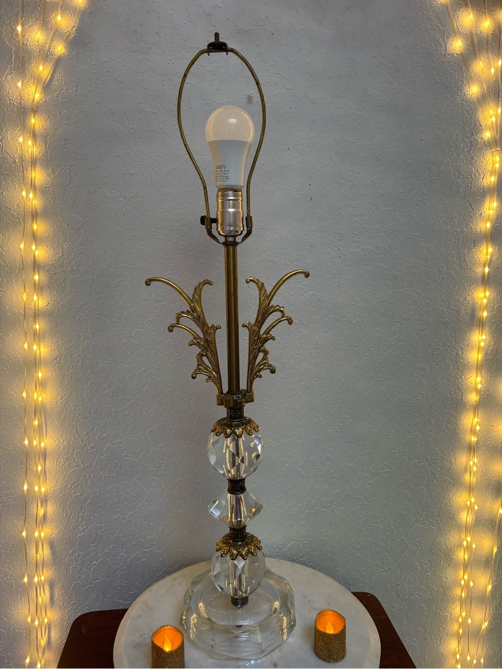Vintage HollyWood Regency Crystal Rococo Florentine Lamp